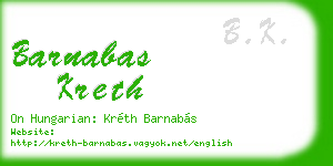 barnabas kreth business card